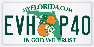 FL license plate EVHP40