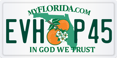 FL license plate EVHP45