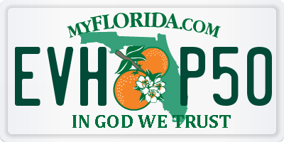 FL license plate EVHP50