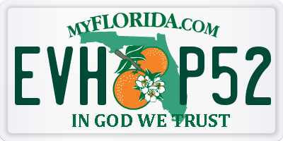 FL license plate EVHP52