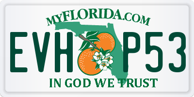 FL license plate EVHP53