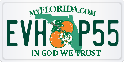 FL license plate EVHP55