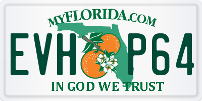 FL license plate EVHP64