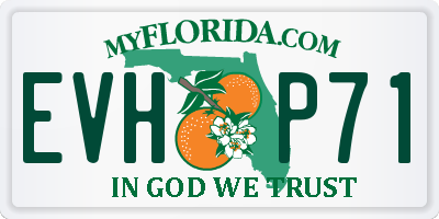 FL license plate EVHP71
