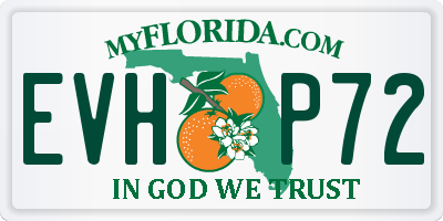 FL license plate EVHP72
