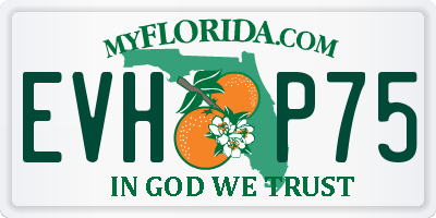 FL license plate EVHP75