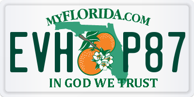 FL license plate EVHP87