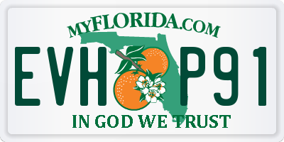 FL license plate EVHP91
