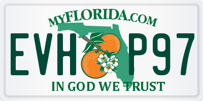 FL license plate EVHP97