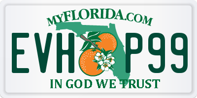 FL license plate EVHP99