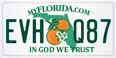 FL license plate EVHQ87