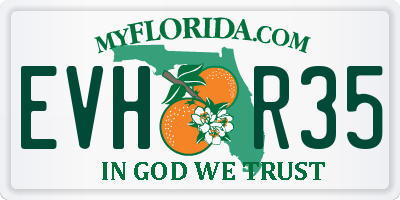 FL license plate EVHR35