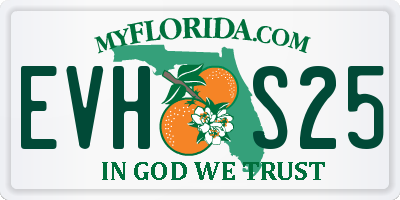 FL license plate EVHS25