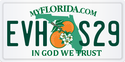 FL license plate EVHS29