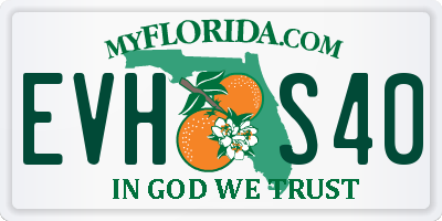 FL license plate EVHS40