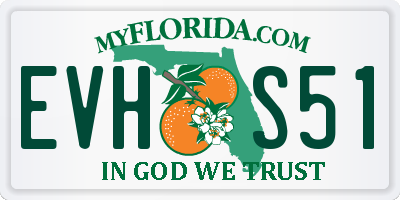 FL license plate EVHS51