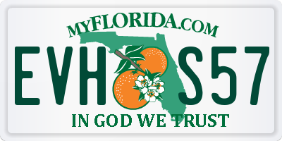 FL license plate EVHS57