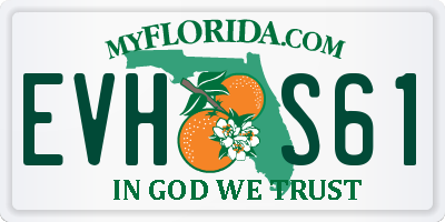 FL license plate EVHS61