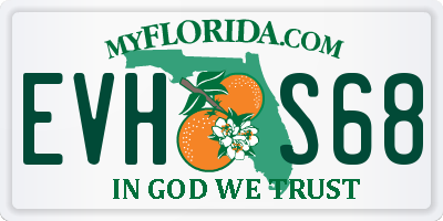 FL license plate EVHS68