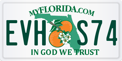 FL license plate EVHS74