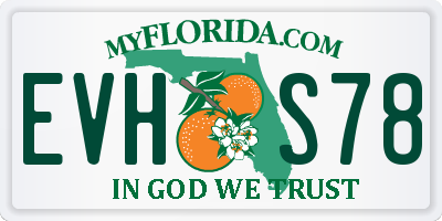 FL license plate EVHS78