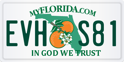 FL license plate EVHS81