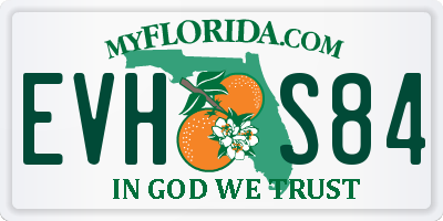 FL license plate EVHS84