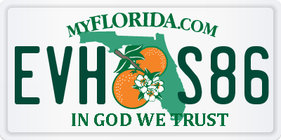 FL license plate EVHS86