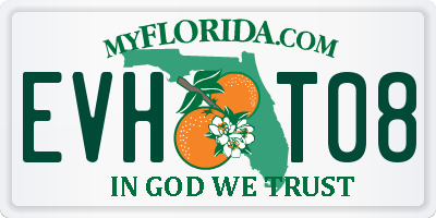 FL license plate EVHT08