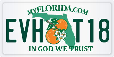FL license plate EVHT18