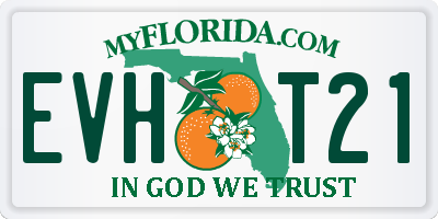 FL license plate EVHT21