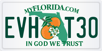 FL license plate EVHT30