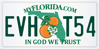 FL license plate EVHT54