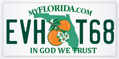 FL license plate EVHT68