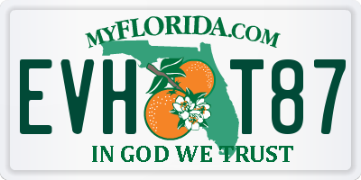 FL license plate EVHT87
