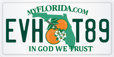 FL license plate EVHT89