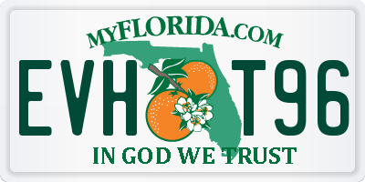 FL license plate EVHT96