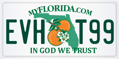 FL license plate EVHT99