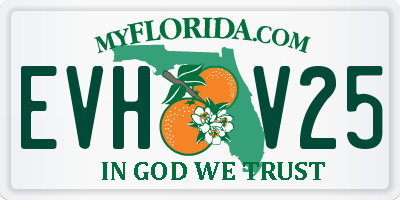 FL license plate EVHV25