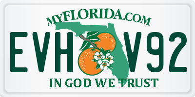 FL license plate EVHV92