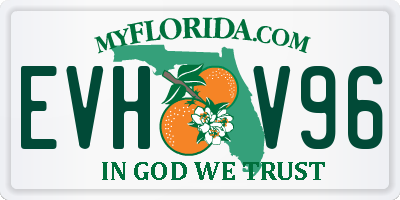 FL license plate EVHV96