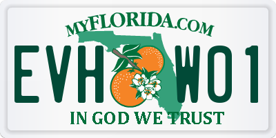 FL license plate EVHW01