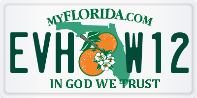 FL license plate EVHW12