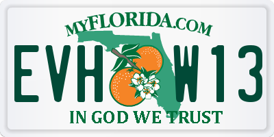 FL license plate EVHW13