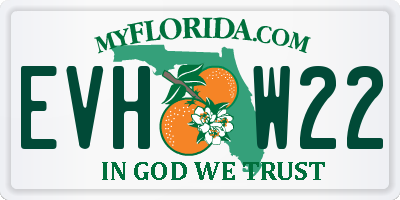 FL license plate EVHW22