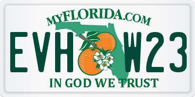 FL license plate EVHW23