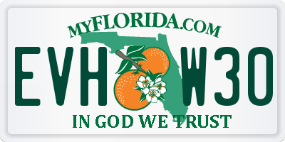 FL license plate EVHW30