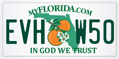 FL license plate EVHW50