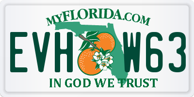 FL license plate EVHW63