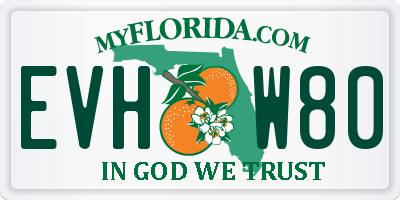 FL license plate EVHW80